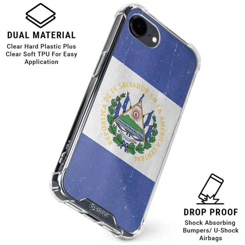 El Salvador Flag Distressed iPhone 16e Clear Case