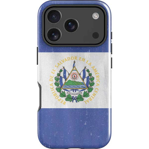 El Salvador Flag Distressed iPhone 18 Pro Impact Case