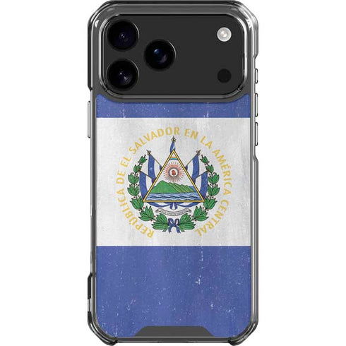 El Salvador Flag Distressed iPhone 18 Pro Max Clear Case