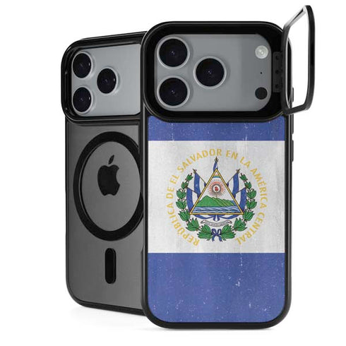 El Salvador Flag Distressed iPhone 18 Pro Max Kickstand Case
