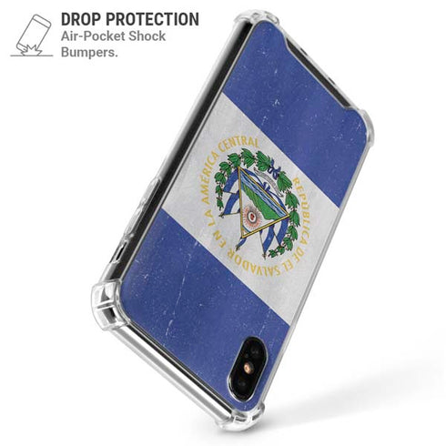 El Salvador Flag Distressed iPhone X/XS Clear Case