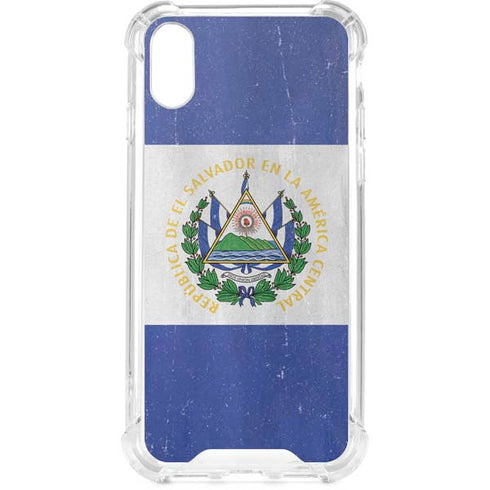 El Salvador Flag Distressed iPhone XS Clear Case