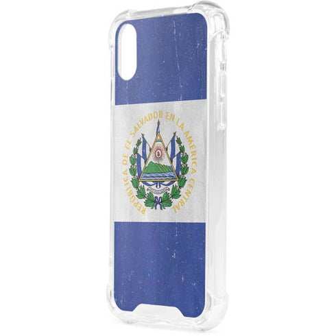 El Salvador Flag Distressed iPhone XS Clear Case
