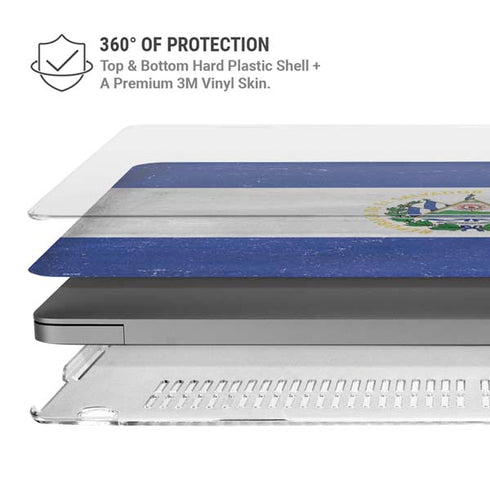 El Salvador Flag Distressed MacBook Pro 14in (2021-24) Case plus Skin