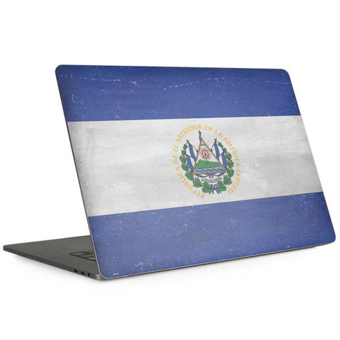 El Salvador Flag Distressed MacBook Skins