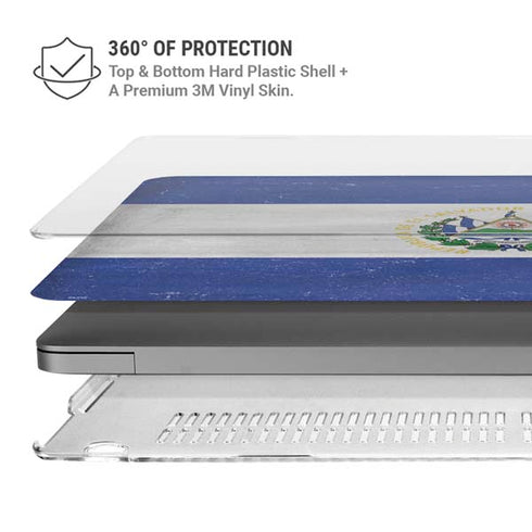 El Salvador Flag Distressed MacBook Cases