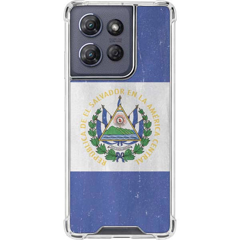 El Salvador Flag Distressed Moto G 5G (2025) Clear Case