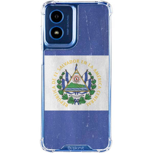 El Salvador Flag Distressed Moto G 5G (2024) Clear Case