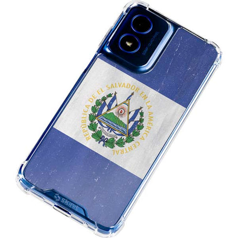 El Salvador Flag Distressed Moto G 5G (2024) Clear Case