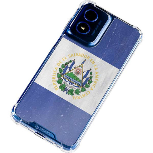 El Salvador Flag Distressed Moto G Play 4G (2024) Clear Case
