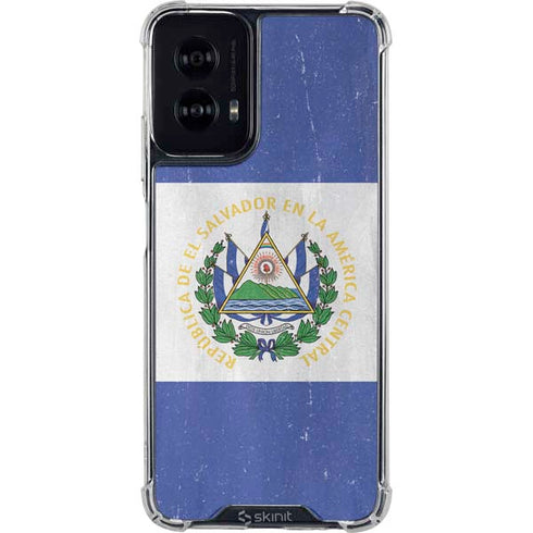 El Salvador Flag Distressed Moto G Power 5G (2024) Clear Case