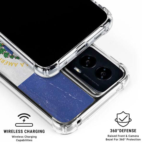 El Salvador Flag Distressed Moto G Power 5G (2024) Clear Case