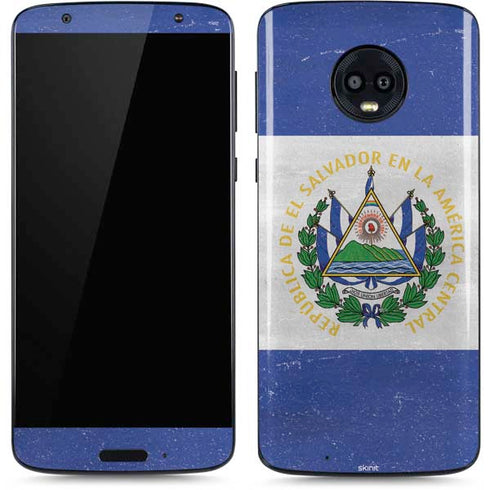 El Salvador Flag Distressed Moto G6 Skin