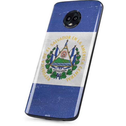 El Salvador Flag Distressed Moto G6 Skin
