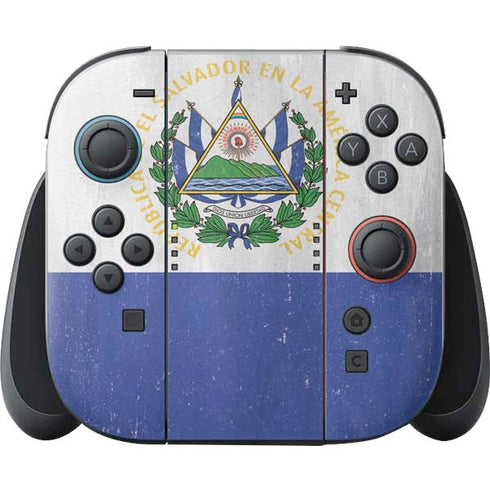 El Salvador Flag Distressed Nintendo Switch 2 (2025) Joy-Con Controller Skin