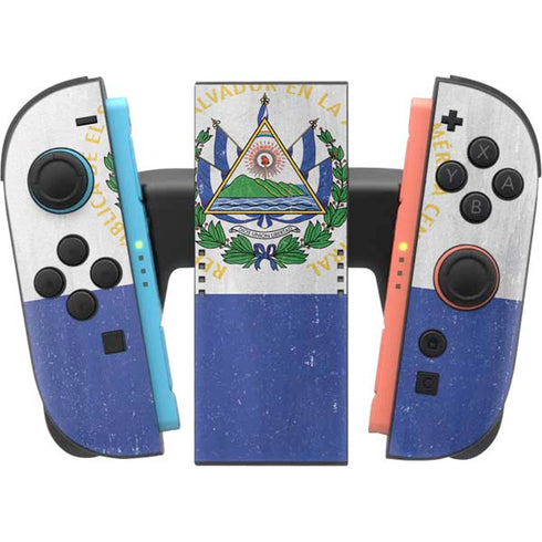 El Salvador Flag Distressed Nintendo Switch 2 (2025) Joy-Con Controller Skin