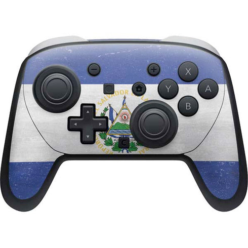 El Salvador Flag Distressed Nintendo Switch 2 (2025) Pro Controller Skin