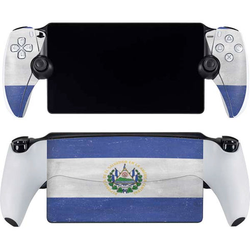 El Salvador Flag Distressed PlayStation Portal Remote Player Skin
