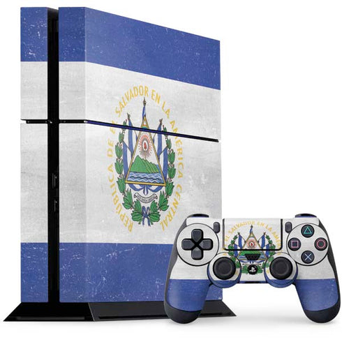 El Salvador Flag Distressed PlayStation PS4 Skins