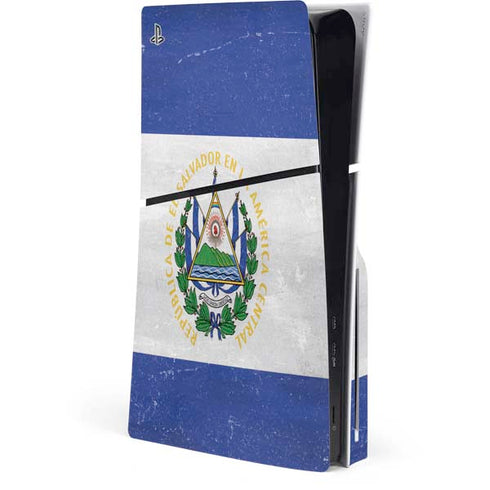 El Salvador Flag Distressed PlayStation PS5 Skins