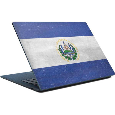 El Salvador Flag Distressed Surface Laptop Skin