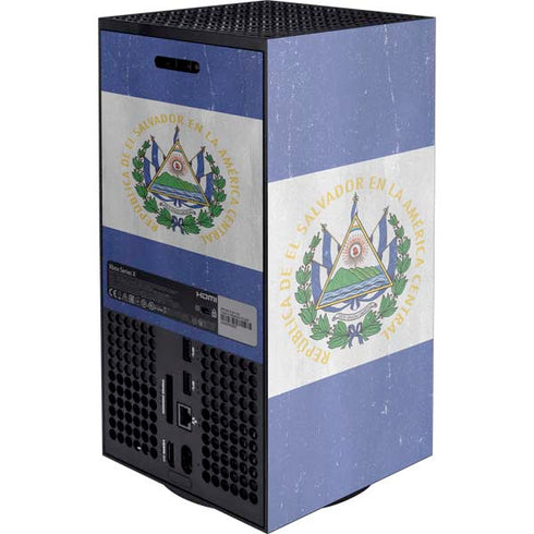 El Salvador Flag Distressed XBox Series X Digital Edition Console Skin