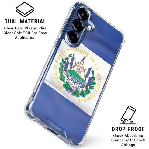 El Salvador Flag Galaxy S25 Clear Case