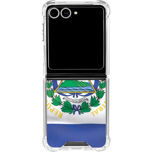 El Salvador Flag Galaxy Z Flip7 Clear Case