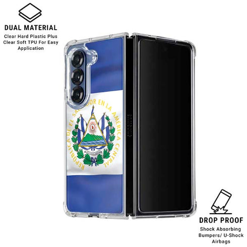 El Salvador Flag Galaxy Z Fold7 Clear Case