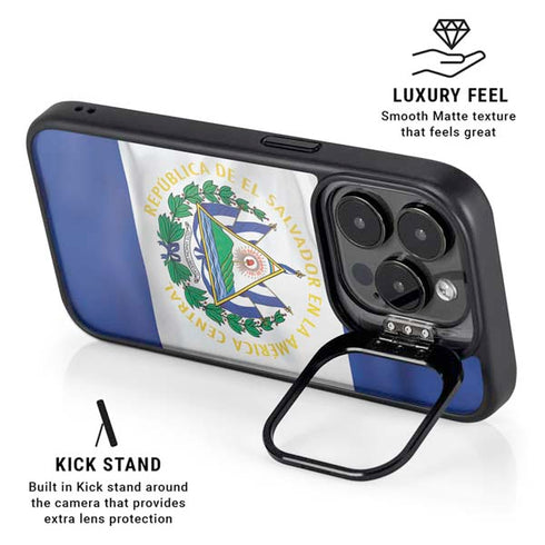 El Salvador Flag iPhone 14 Pro Max Kickstand Case