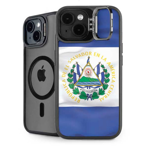 El Salvador Flag iPhone 15 Kickstand Case