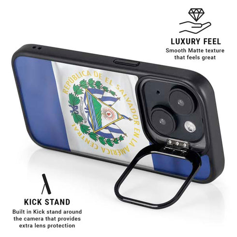 El Salvador Flag iPhone 15 Kickstand Case