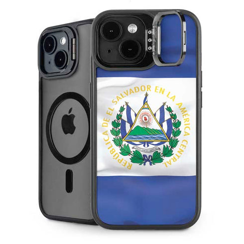 El Salvador Flag iPhone 15 Plus Kickstand Case