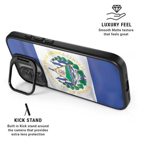 El Salvador Flag iPhone 17 Kickstand Case