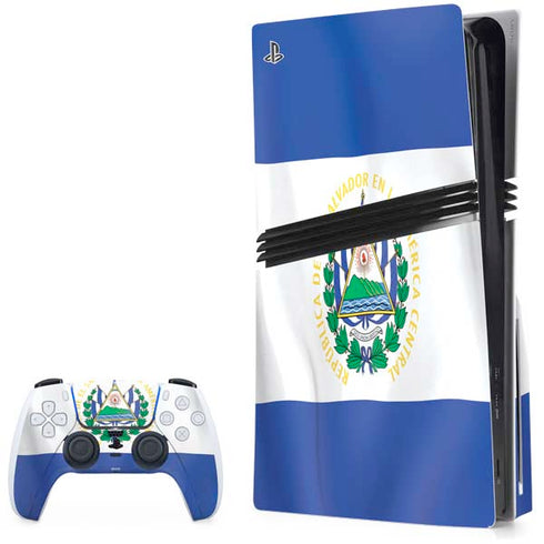 El Salvador Flag PS5 Pro Disk Bundle Skin