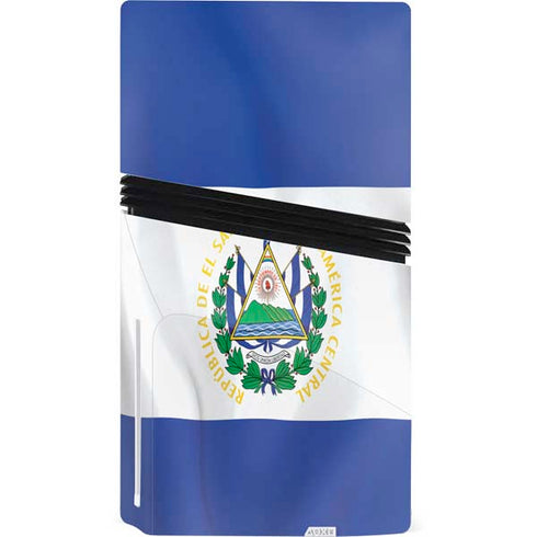 El Salvador Flag PS5 Pro Disk Console Skin