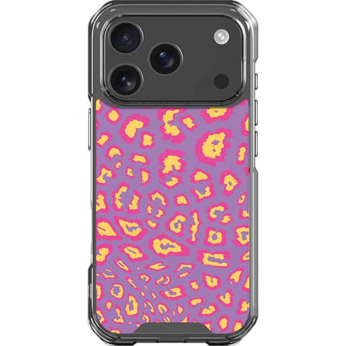 Electric Orchid Leopard Animal Print Color Pop iPhone 18 Pro Clear Case