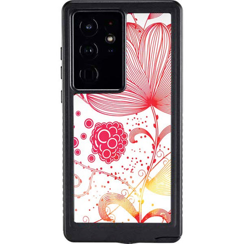 Elegant Flowers Galaxy S24 Ultra Waterproof Case