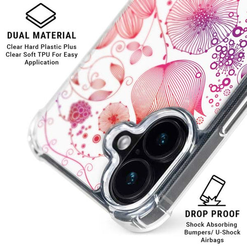 Elegant Flowers iPhone 16 Plus Clear Case