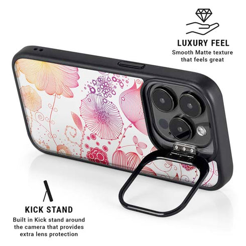Elegant Flowers iPhone 16 Pro Kickstand Case