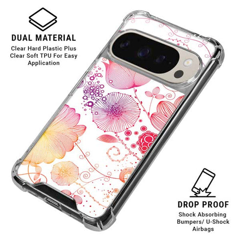 Elegant Flowers Pixel 9/9 Pro Clear Case
