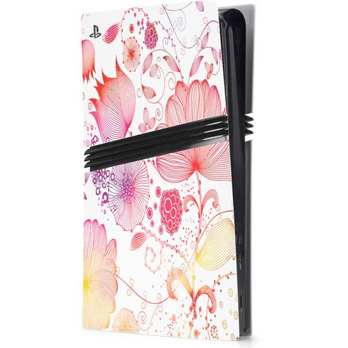 Elegant Flowers PS5 Pro Console Skin