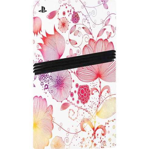 Elegant Flowers PS5 Pro Disk Bundle Skin