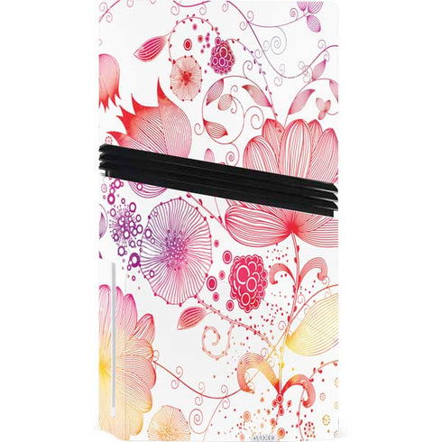 Elegant Flowers PS5 Pro Disk Bundle Skin