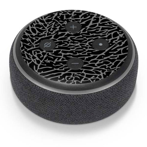 Elephant Print Black Amazon Echo Dot Skin