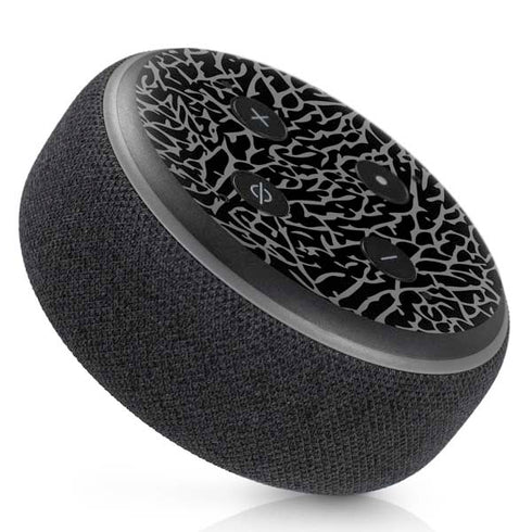 Elephant Print Black Amazon Echo Dot Skin