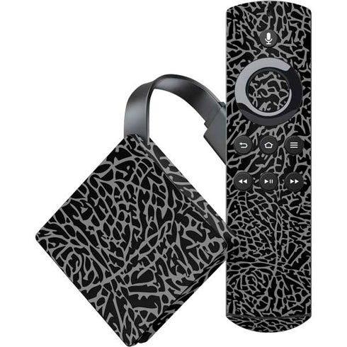 Elephant Print Black Amazon Fire TV Skin