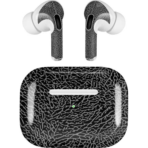 Elephant Print Black AirPods Skins