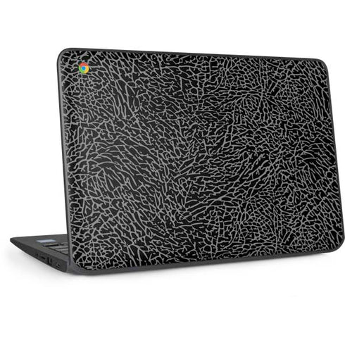 Elephant Print Black HP Chromebook Skin