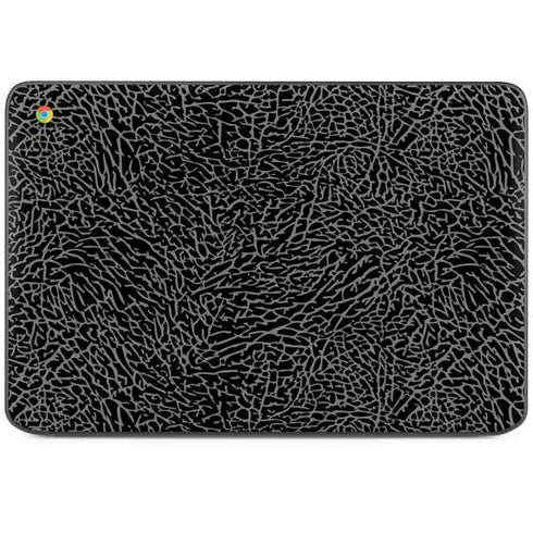 Elephant Print Black HP Chromebook Skin